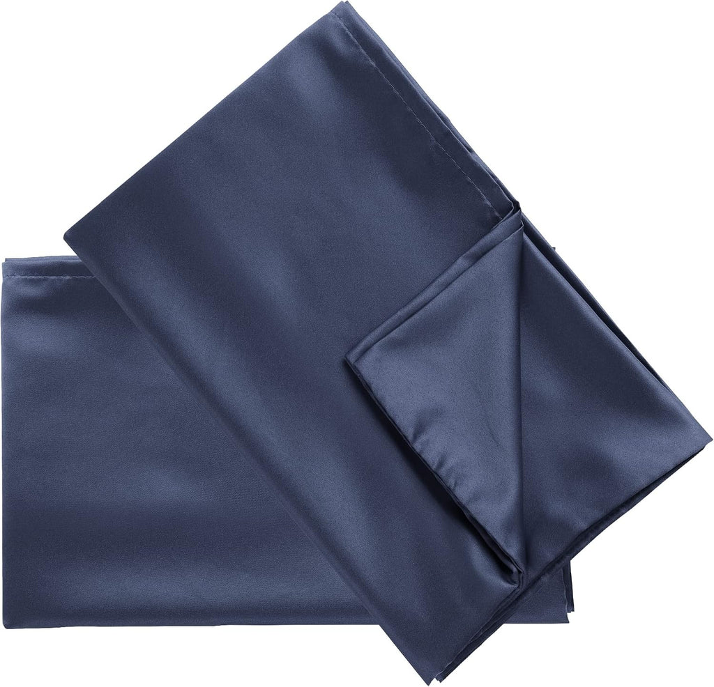 uxcell 2 Pack Silk Satin Pillowcase for Hair and Skin, Cool, Silky, Soft Breathable Pillow Cases Travel Size 14x20 Inch Sateen Pillowcase N…