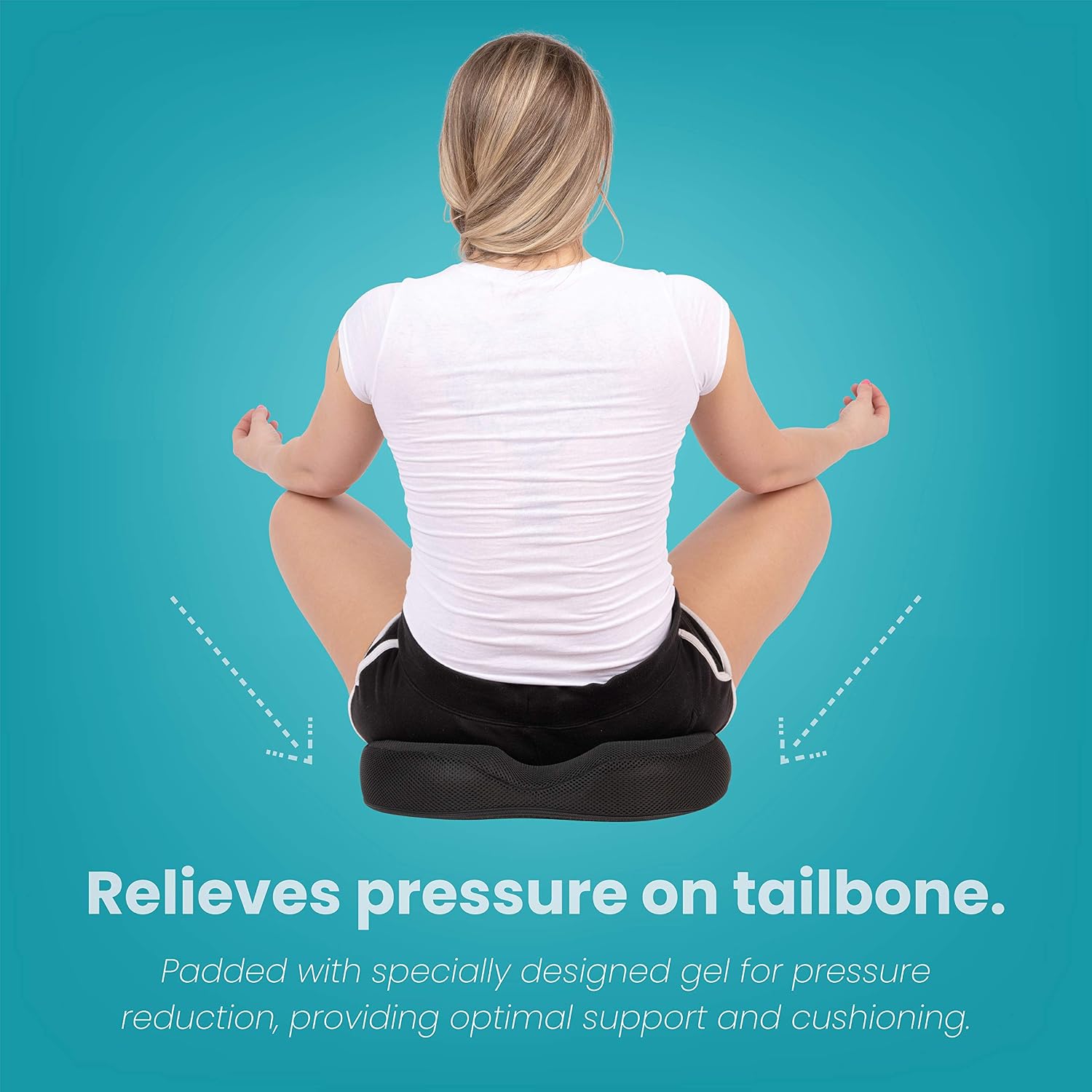 thy Spirit Gel Donut Pillow| Lifting Cushion | Donut Cushion for Tailbone Hemorrhoid Cushion Coccyx Sciatica Pregnancy Cushion, Black 1…