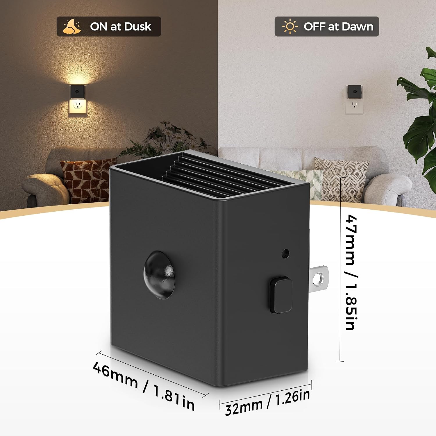 DORESshop LED Motion Sensor Night Light [2 Pack], Plug in Night Light, Dusk to Dawn Night Light Motion Sensor, 3 Level Brightness…