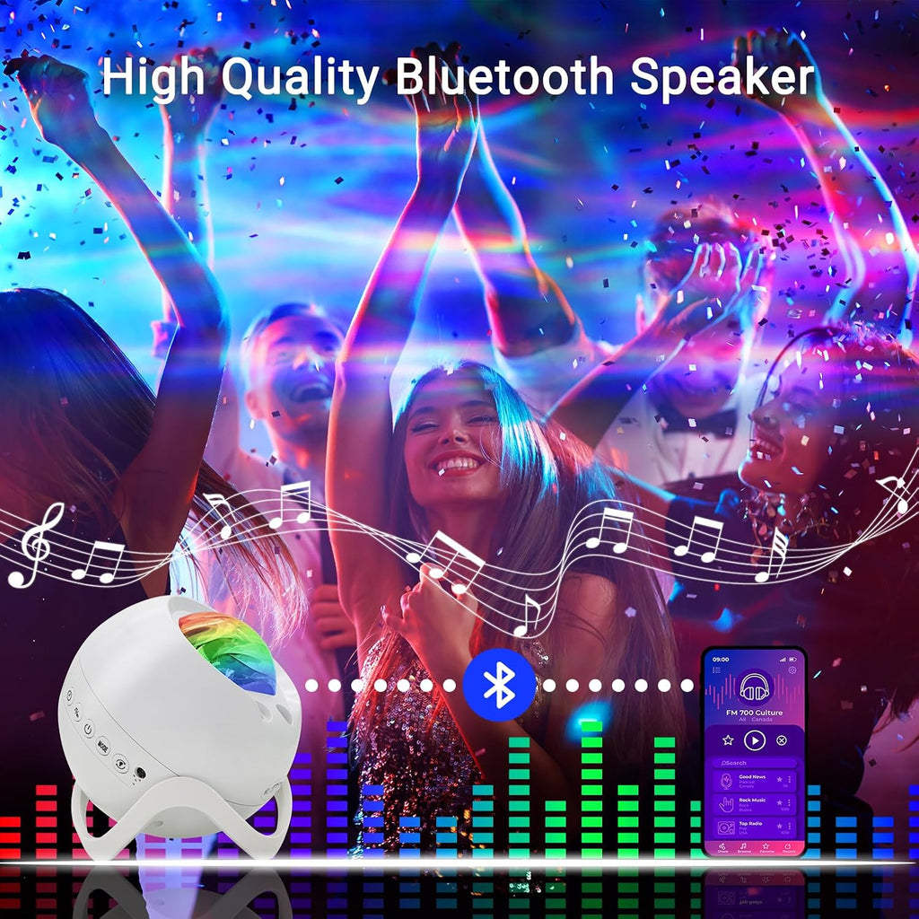 HERHOTER Star Projector, Northern Lights Projector, with Bluetooth Speaker, White Noise, Remote Control, Night Light, for Game Room, Adults…