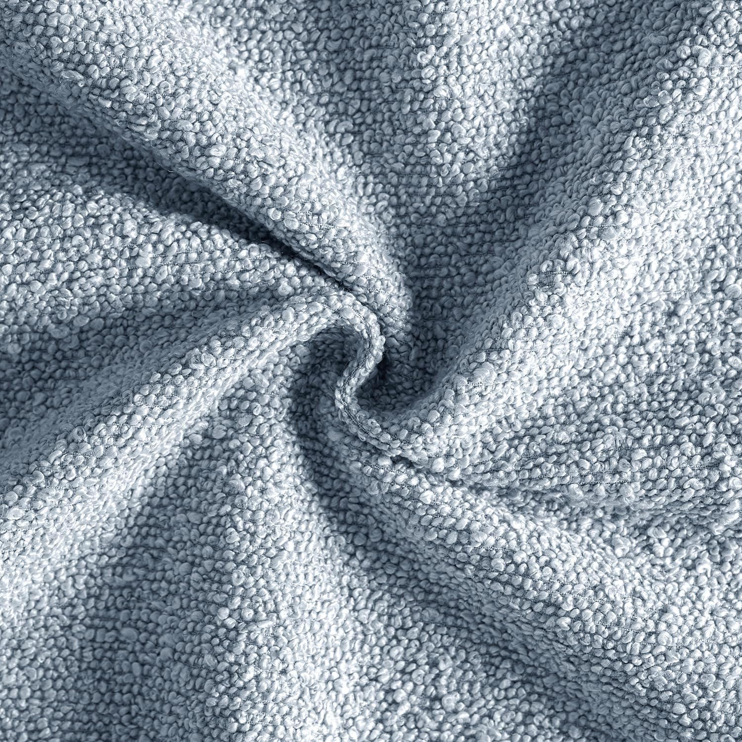 Miulee 24x24 Inch Decorative Euro Sham Pillow Covers for Couch Bed Set of 2 Textured Boucle Neutral Throw Pillow Covers Light Blue Accent S…