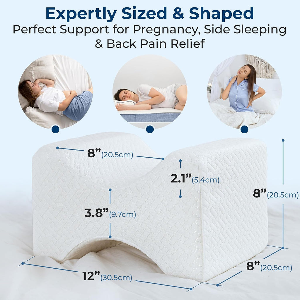 5Starsunited 5 STARS UNITED Large Knee Pillow for Side Sleepers - Hip, Memory Foam Leg Cushion for Side Sleeping - Between Legs Pillow for…