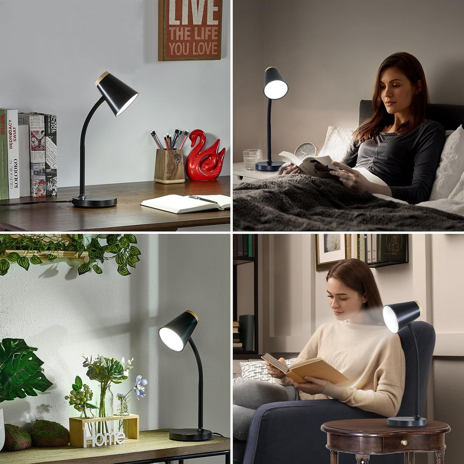 WelcometoEJIAXIN EJIAXIN Desk Lamp for College Dorm Room - Small LED Desk Lamp Touch Dimmable Reading Light for Home Office - Adjustable Fl…