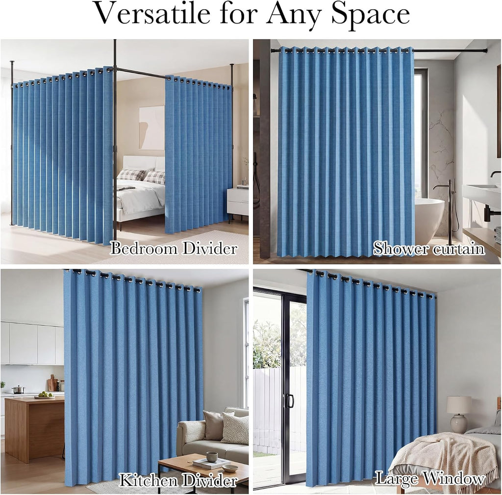 RYB HOME Accordion Style Room Divider Curtain-100% Blackout Folding Accordion Curtain for Sliding Glass Door/Bedroom, Privacy Assurd…