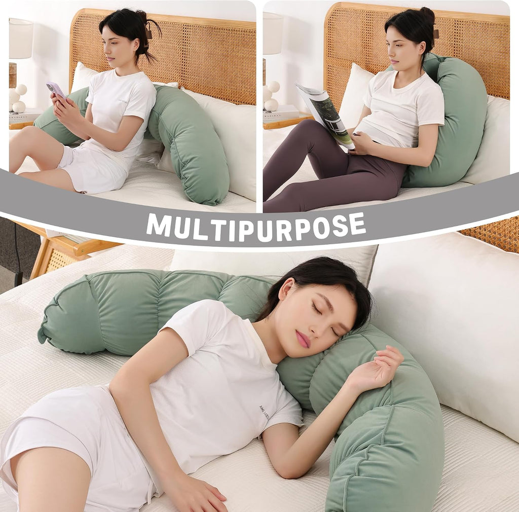 Peallow(Pat. Pend) – Long Round Body Pillow for Adults, Bolster Pillow for Sleeping, Soft and Supportive Pillow for Sleeping & Lumbar…