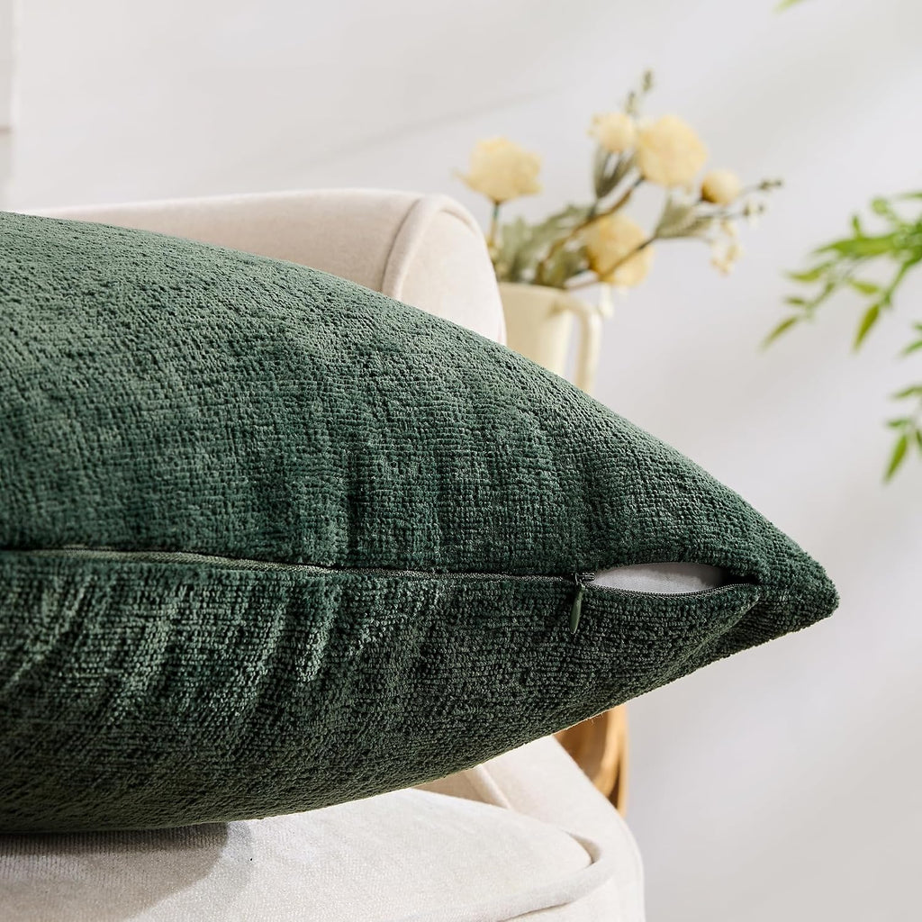 Gawamay Set of 2 Soft Textured Chenille Throw Pillow Covers 26x26 Inch (66x66 CM), Decorative Pillowcases Cushion Covers for Farmhouse Home…