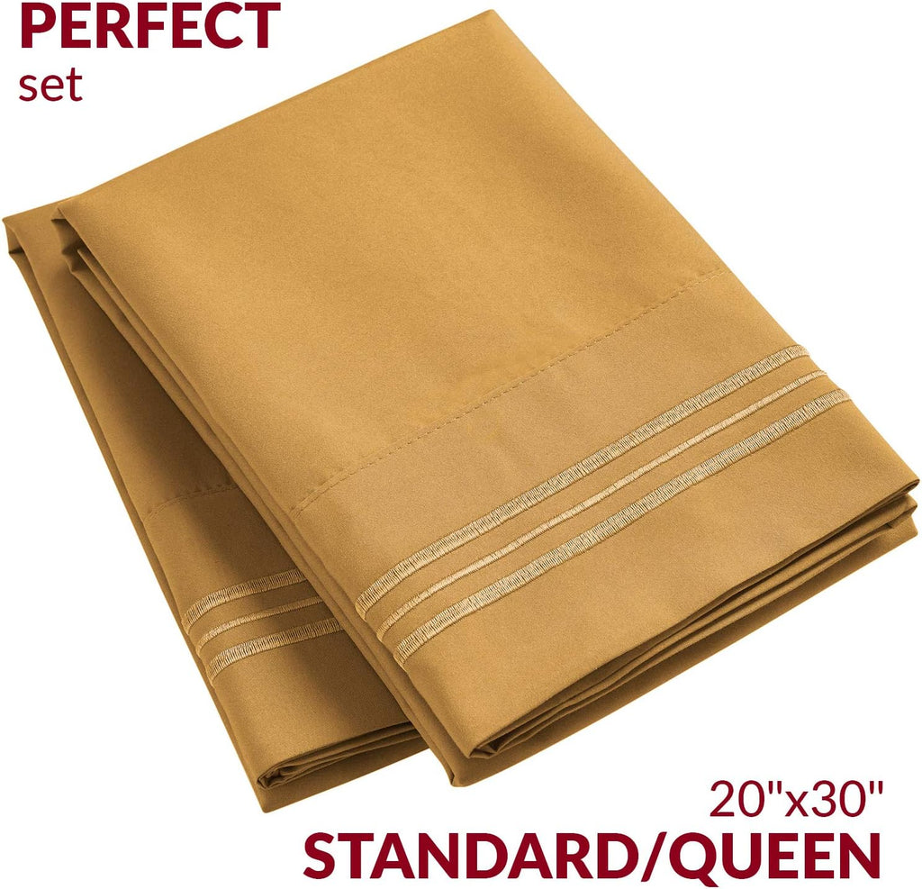 Mellanni Pillow Cases - Luxury, Extra Soft, Cooling Pillow Covers - 2 PC Iconic Collection Pillowcases - Envelope Closure (Standard/Queen 2…