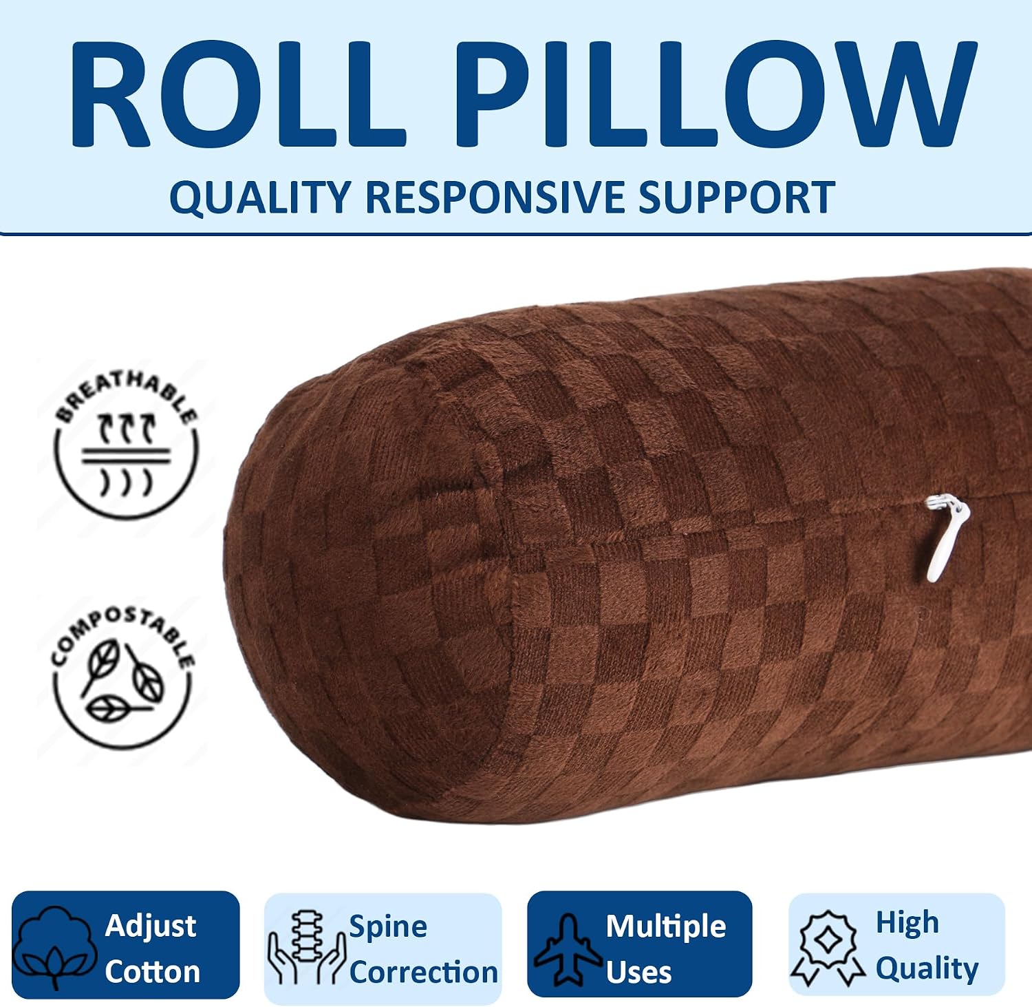 AntiCellulite everyday comfort Cervical Neck Roll, Comfortable and Highly Resilient Bolster Pillows, Round Neck Pillows Support for…