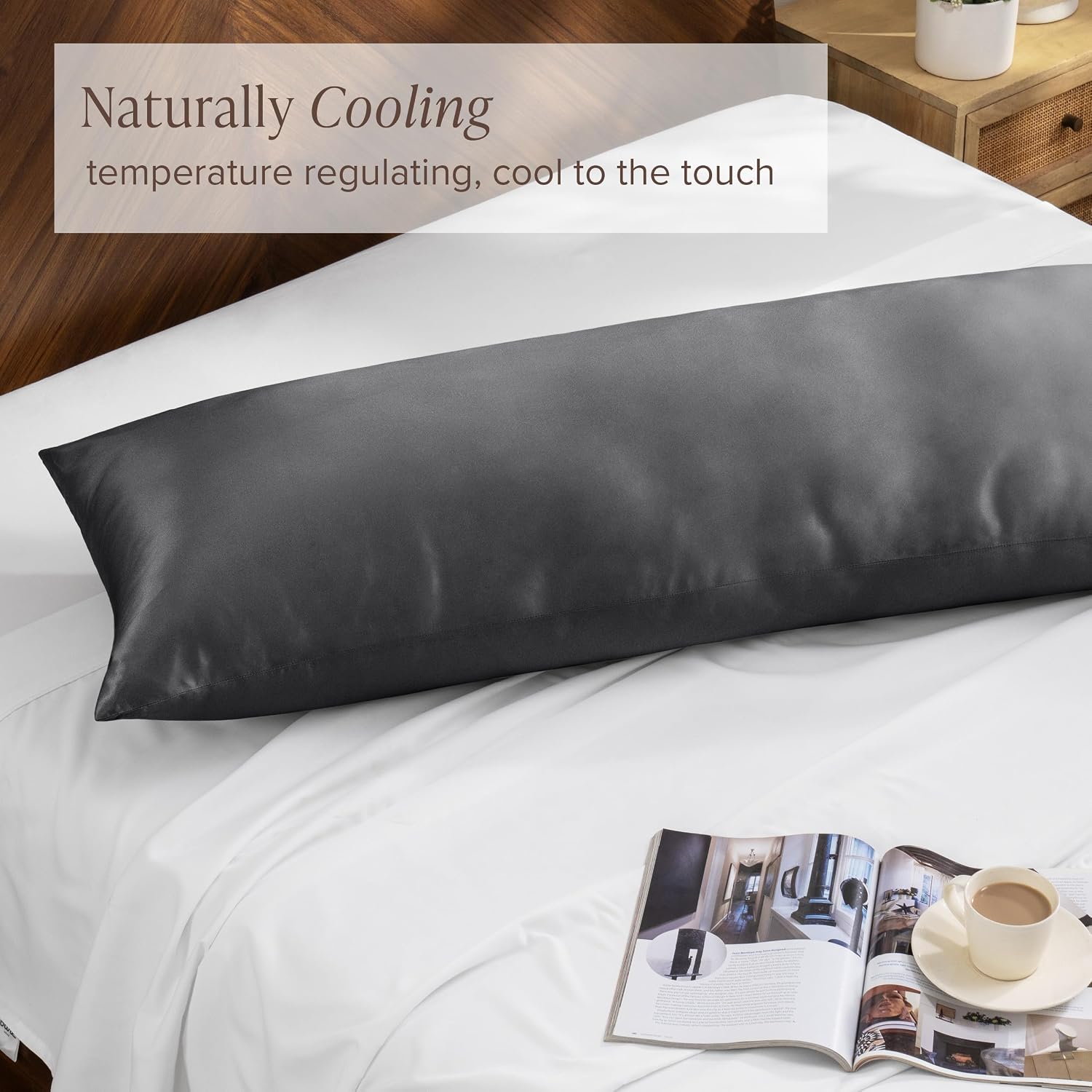 BareHome Bare Home 100% Rayon Made from Bamboo Luxury Body Size Cooling Pillowcase - Breathable - Easy Fit - Soft Bedding & Pillowcase (Bod…