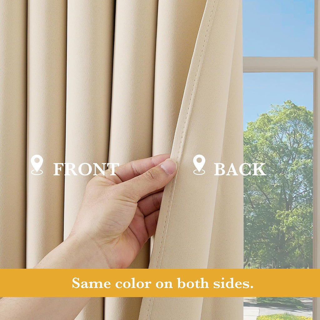 Rybhome RYB HOME Blackout Thermal Insulated Curtains, Portable Curtain for Sliding Glass Door/Storage/Space Room Divider, Large Window Trea…
