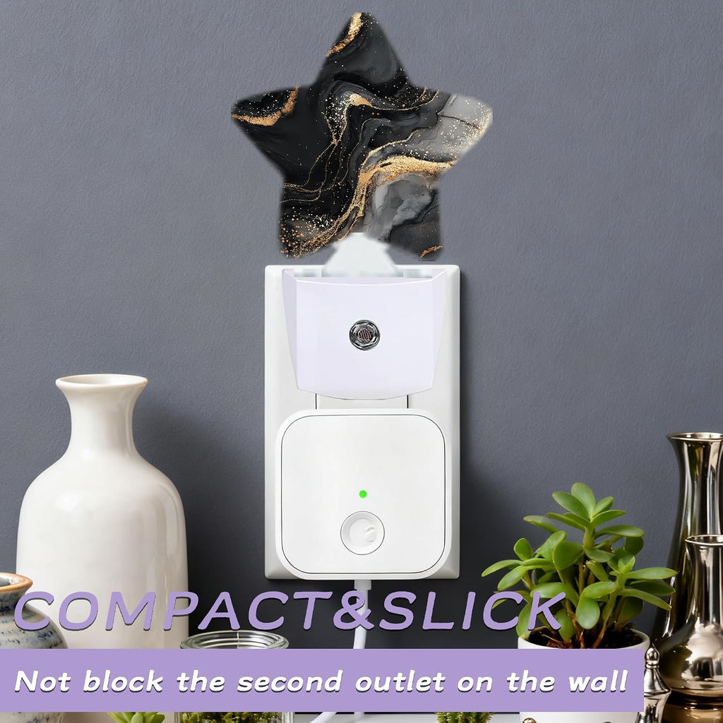 Black Gold Marble Night Lights Plug Into Wall Decorative, Abstract Marble Nightlight with Dusk Sensor for Bathroom, Kitchen, Entryway, Room…