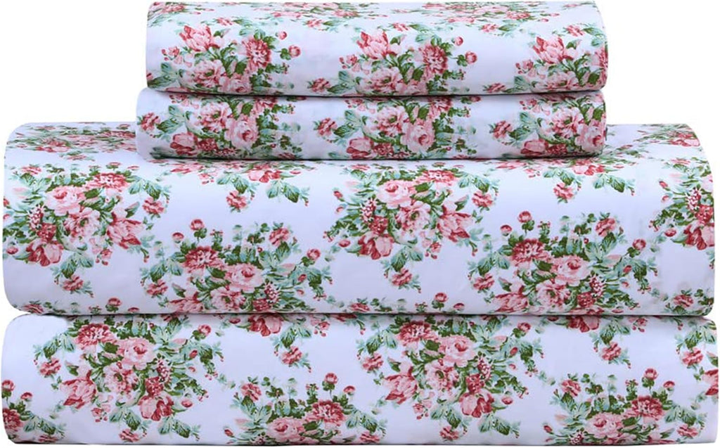 Featherstitchnewyork Feather & Stitch Softest 100% Cotton Sheets, 300 Thread Count Percale Weave Bedding, 16" Deep Pocket, Cooling Sheets,…
