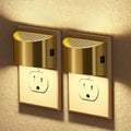 JandCase LED Night Lights Plug into Wall, 2 Pack Gold Modern Night Lights, Dusk to Dawn Sensor Nightlight,0-100LM Brightness Adjustable…