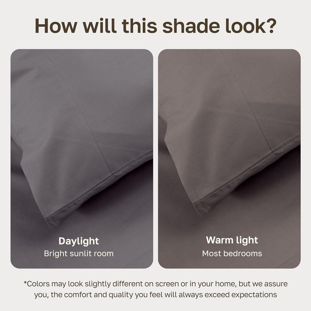 CaliforniaDesignDen California Design Den 100% Egyptian Cotton King Pillow Cases Set of 2 - Crisp Percale Feel, Soft & Breathable King Pill…