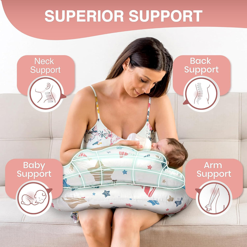 PILLANI Nursing Pillow for Breastfeeding & Bottle Feeding, Original Breast Feeding Pillow for Mom & Baby, Removable Cotton Cover…