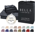 Bella Coterie 6 Piece Luxury Bamboo Viscose California King Size Sheet Set | 100% Organically Grown | Cooling for Hot Sleepers | 18" Deep…