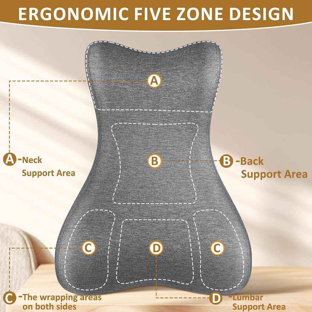 Reading Pillow for Bed, Ergonomic Back Support Memory Foam Pillow for Bed Sitting Up, Headboard Back Pillow for Sleep Apne on Bedrest…