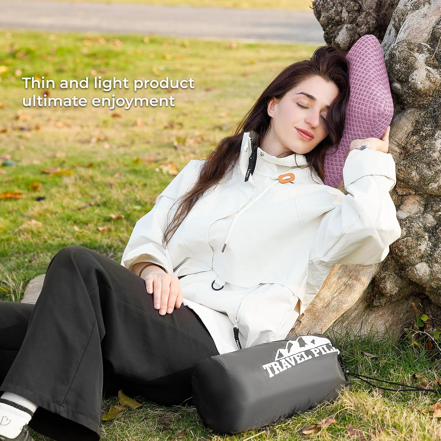 Peujew Travel Pillow Memory Foam Pillows, Camping Pillow-Compressible Medium Firm, Breathable Cover, Ideal Backpacking Hiking, Bed Pillows,…