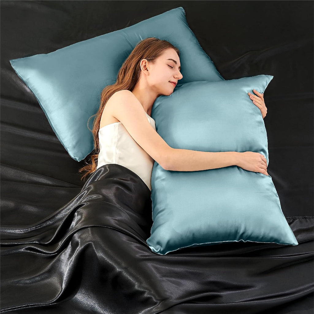 Infiixso Mulberry Silk Pillowcase for Hair and Skin, Silk Pillow Cases Standard Size with Hidden Zipper 20x26 Inches, Super Smooth and Soft…