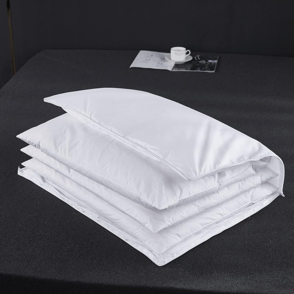Three Geese Adjustable Layer Goose Feather Pillow, Assemblable Bed Pillow,100% Soft Cotton Cover, Good for Side and Back Stomach…