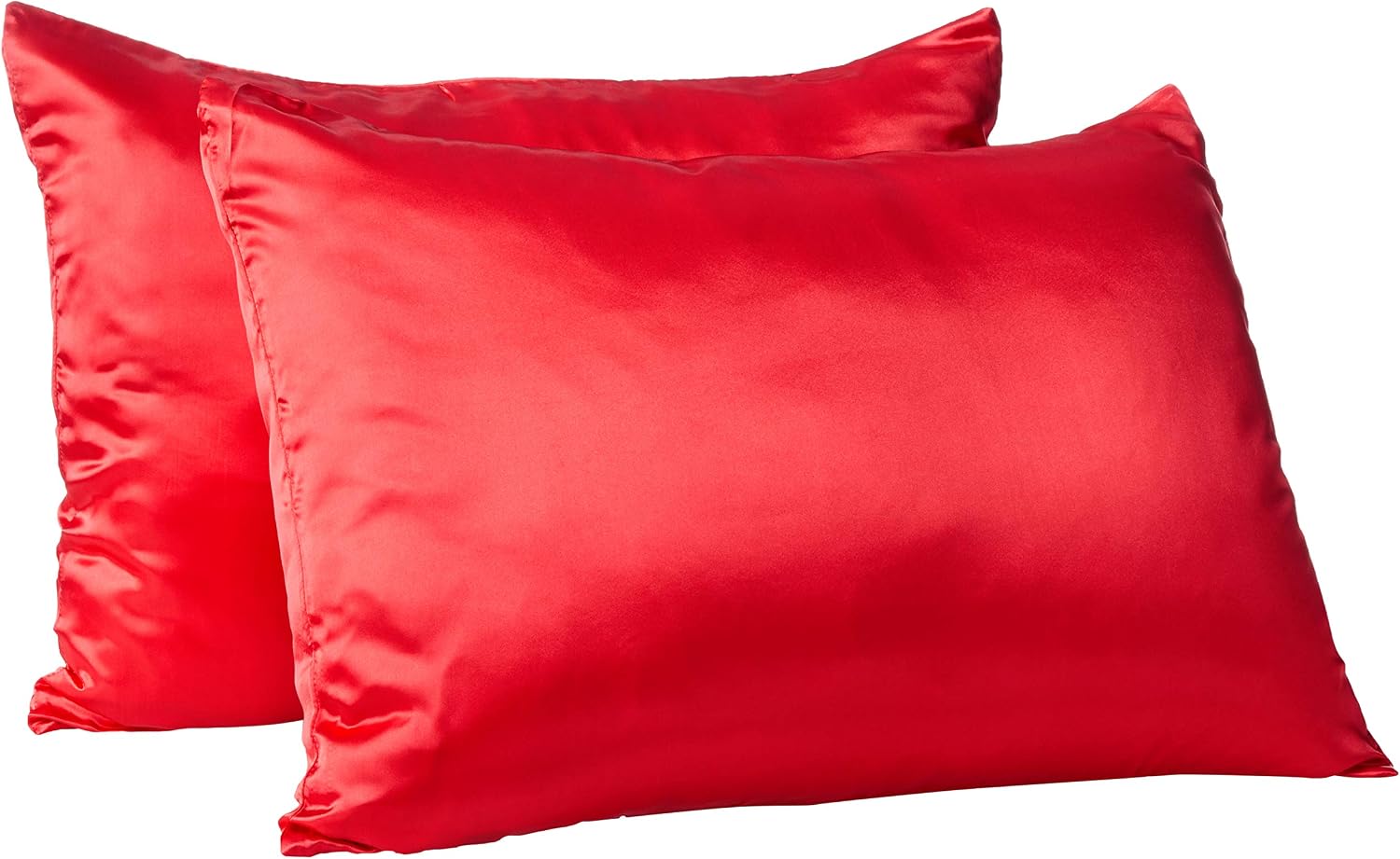 MorningGlamour Morning Glamour Satin Pillowcases for Hair & Skin, Similar to Silk, Standard/Queen Size Set of 2, Cooling Pillow Case with E…