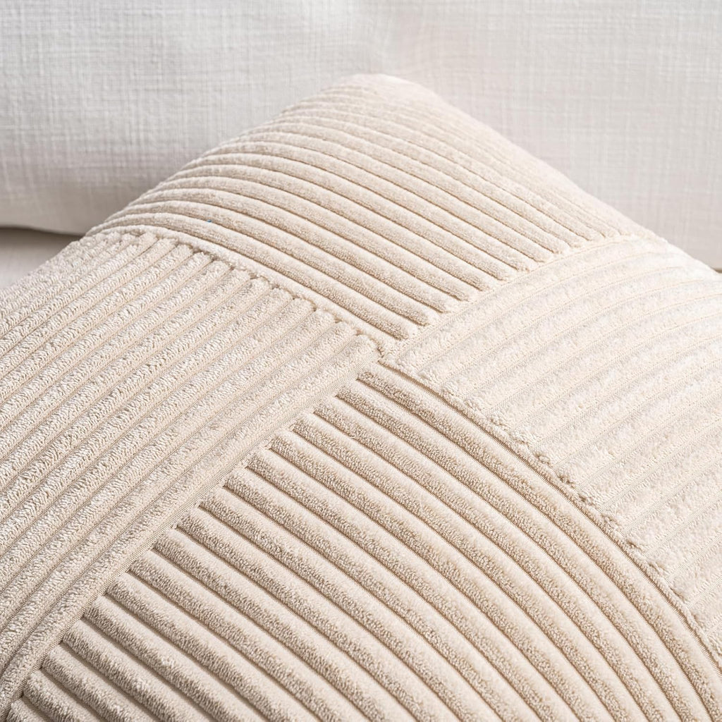 Fancy Homi 2 Packs Tan Decorative Throw Pillow Covers 20x20 Inch for Living Room Couch Bed Sofa, Farmhouse Boho Home Decor, Soft Corss…