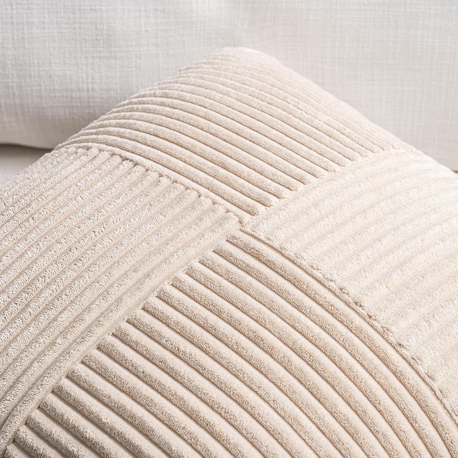 Fancy Homi 2 Packs Tan Decorative Throw Pillow Covers 20x20 Inch for Living Room Couch Bed Sofa, Farmhouse Boho Home Decor, Soft Corss…