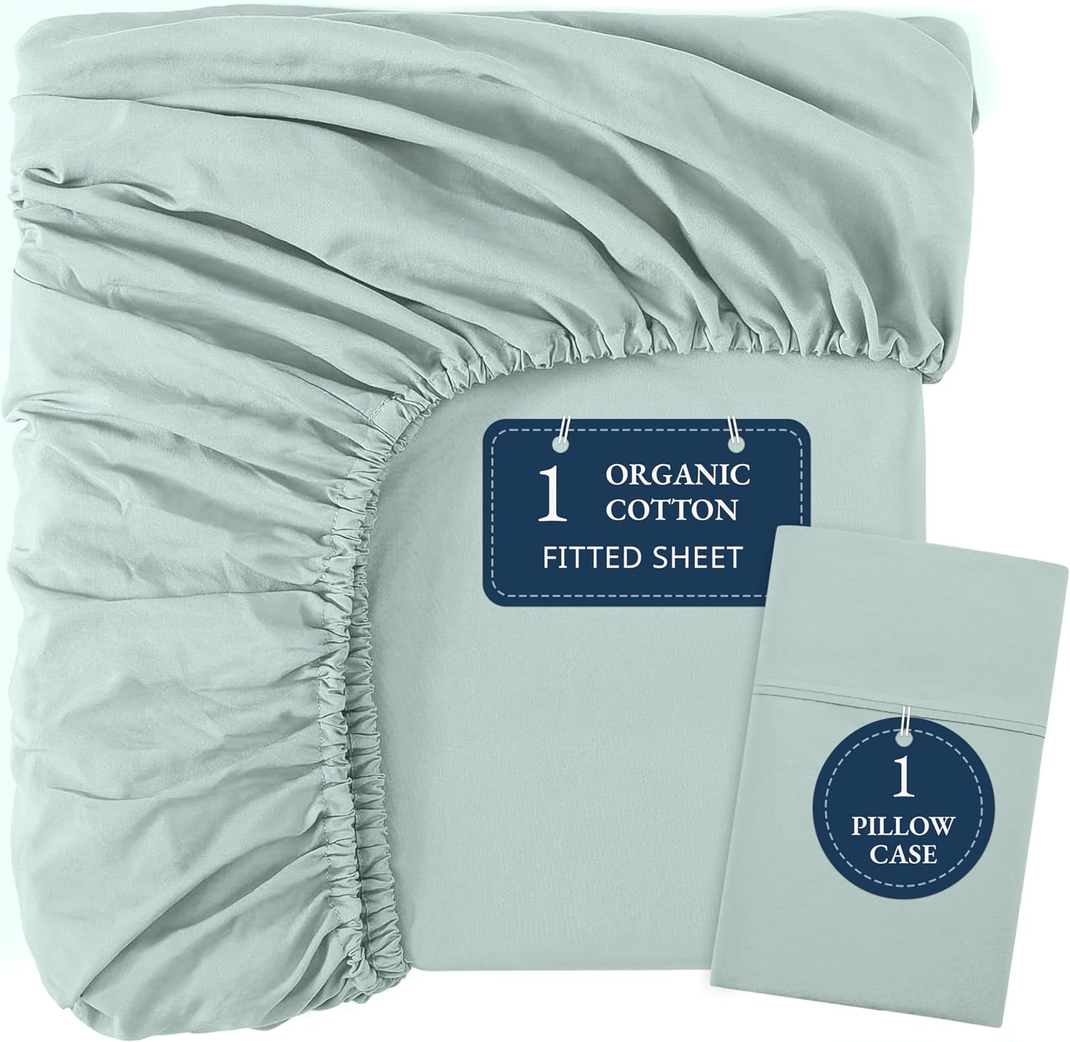 LANE LINEN Fitted Sheets Twin Size, Charcoal 2-Piece Set (1 Fitted Sheet, 1 Pillowcase), Percale Weave, Ultra Soft, Breathable, Fits…