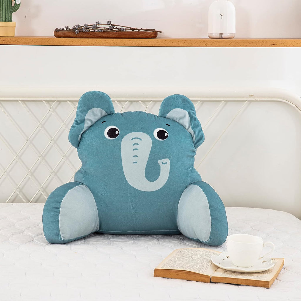 UnicornsRobots Unicorns & Robots Kids Reading Backrest Pillow with Arms, Mini Bedrest Lounge Pillow, Prop Up Elephant Bed Rest Pillows for…