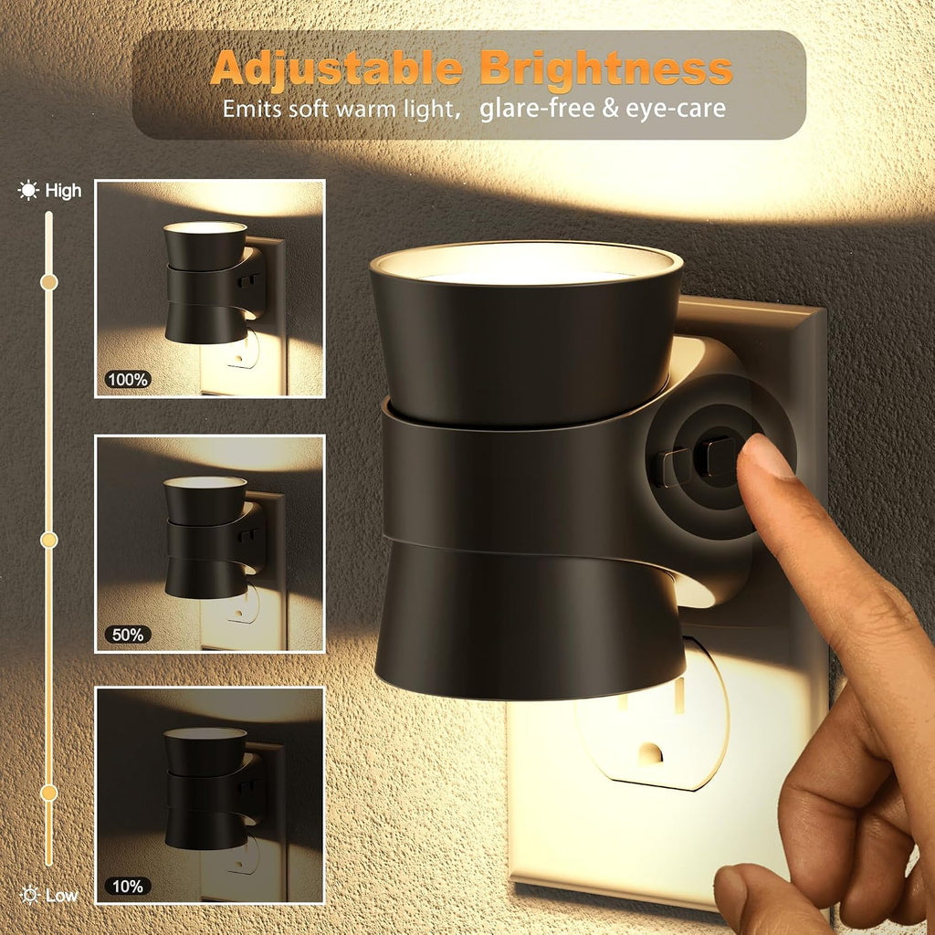 JandCase Night Light, Night Lights Plug Into Wall with 3 Color Temperatures, 2 Pack Dusk to Dawn Sensor Dimmable Nightlight, 3CCT…