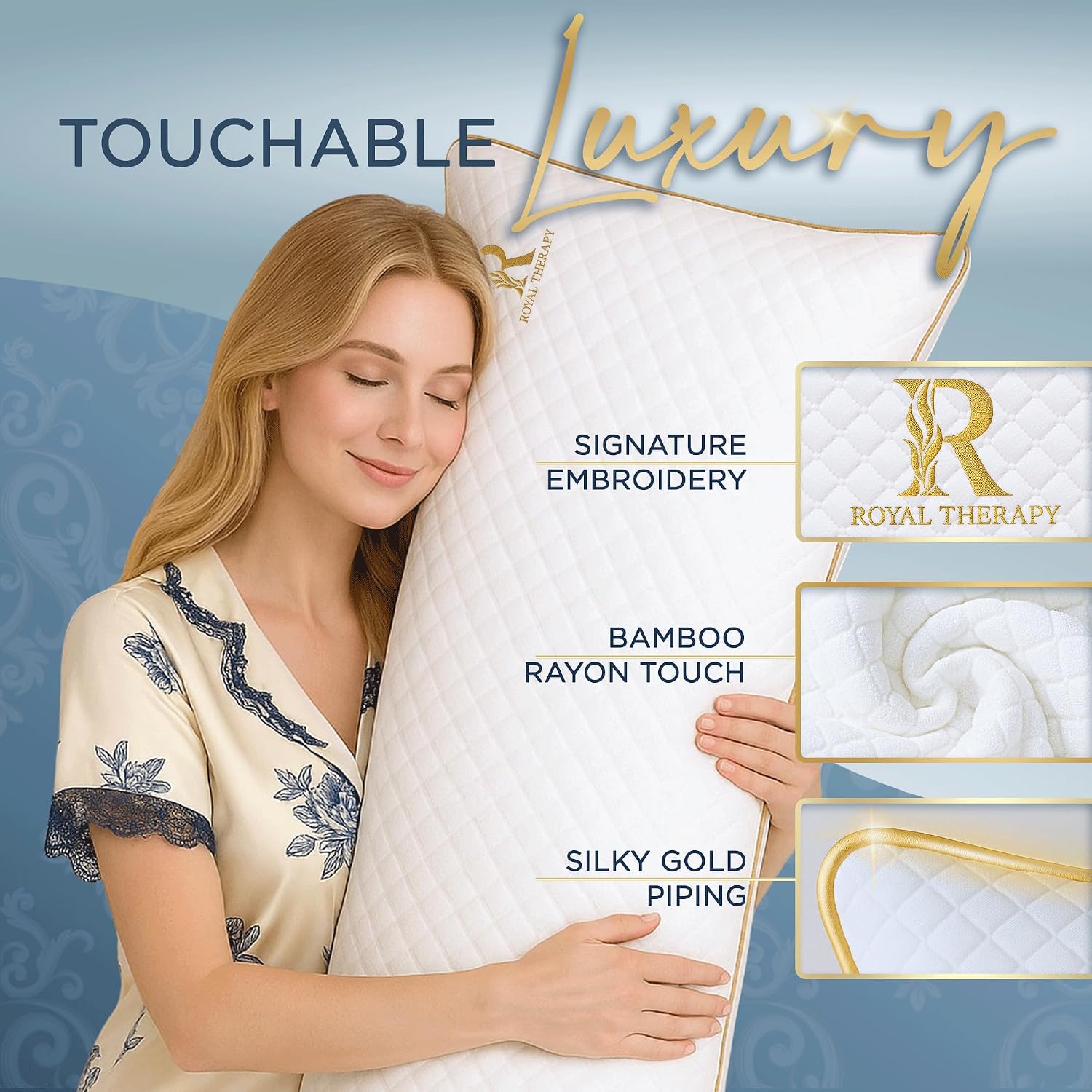 Royaltherapy Royal relaxation Body Pillow for Adults – 20x54 Full Body Pillow for Side Sleeper, Pregnancy, Back Pain & Maternity – Memory…