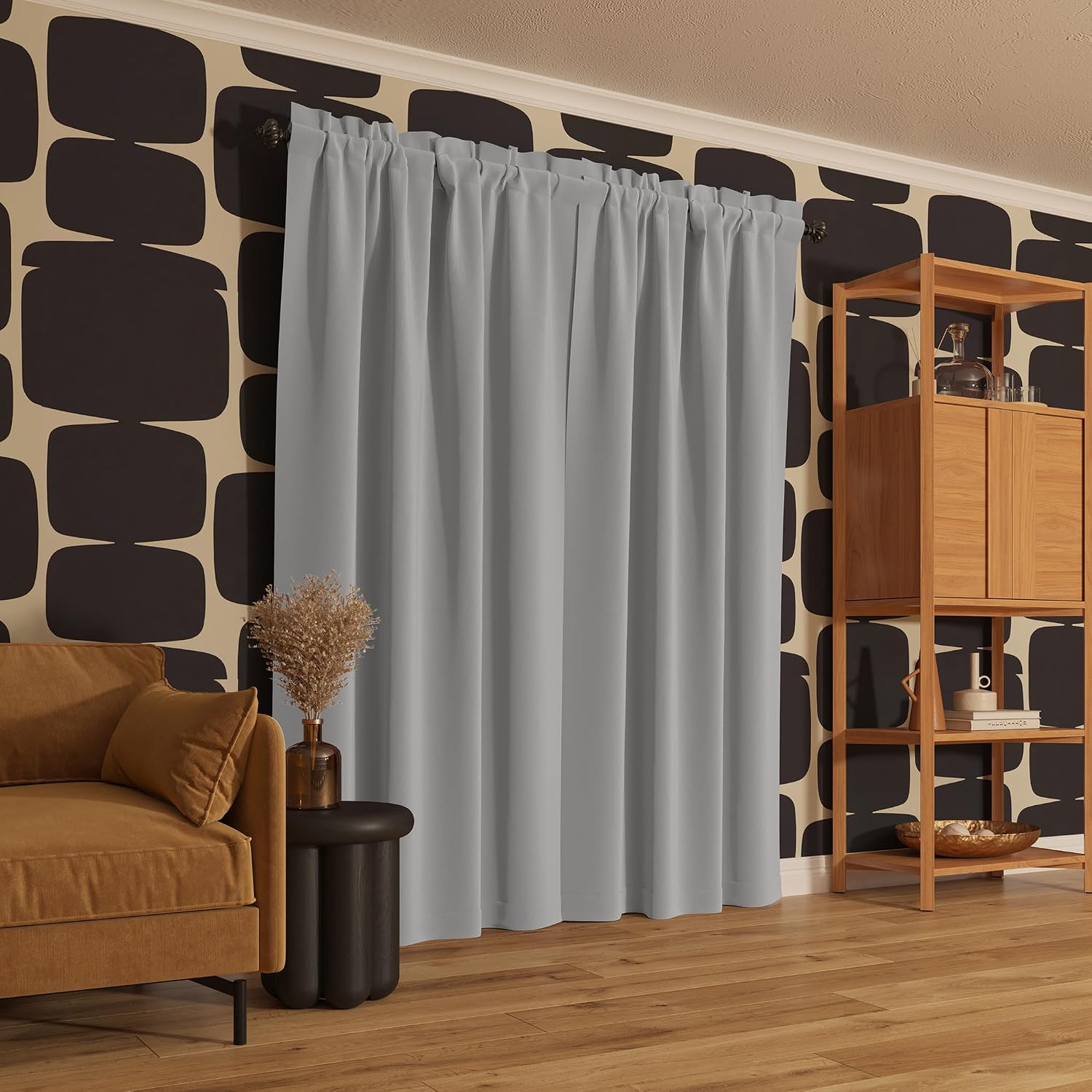 Sun Zero Oslo Theater Grade Extreme 100% Blackout Rod Pocket Curtain Panel, 52" x 95", White