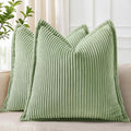 decorUhome Summer Corduroy Sage Green Throw Pillow Covers 20x20 Set of 2 Decorative Soft Boho Farmhouse Couch Pillow Covers for Living Room…