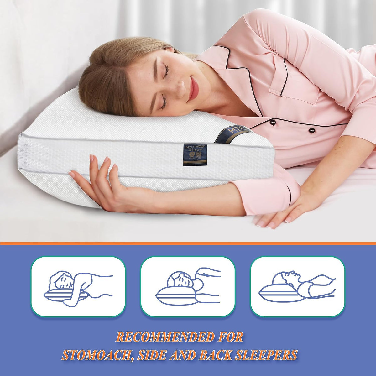 MZOIMZO Luxury Comfy Hotel Collection Bed Pillows for Sleeping- Firm King Size Set of 2, Gusseted Cooling Side Mesh Design with Premium…