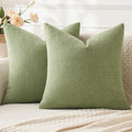 Miulee Sage Green Couch Pillow Covers 16x16 Inch, Set of 2 Soft Spring Chenille Decorative Square Throw Pillow Covers Farmhouse for Sofa Li…