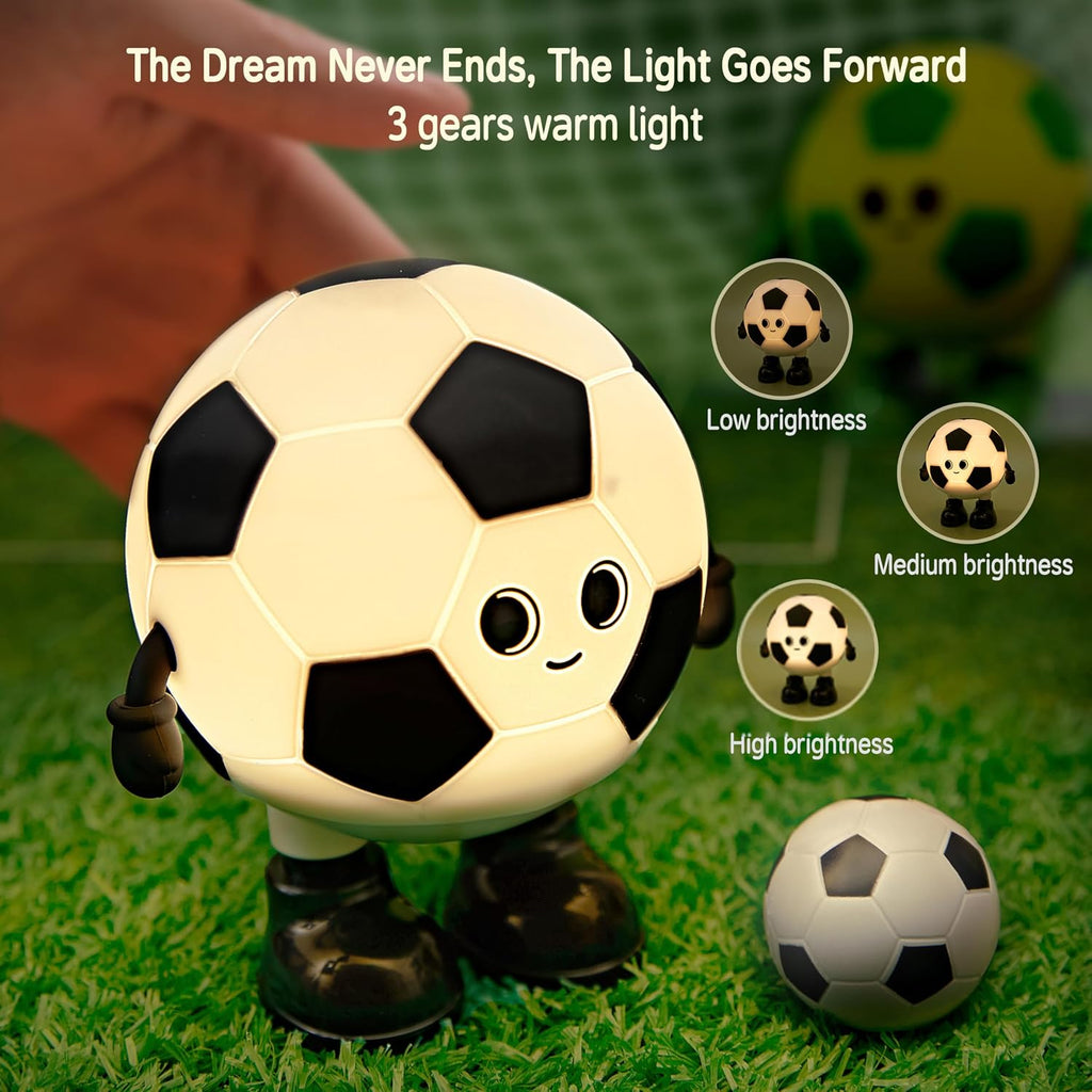 Soccer Night Light, 7 Colors Dimmable Bedside Lamp, Touch Control Night Lamp with Timer for Kids Adults, Used for Camping Party Room…