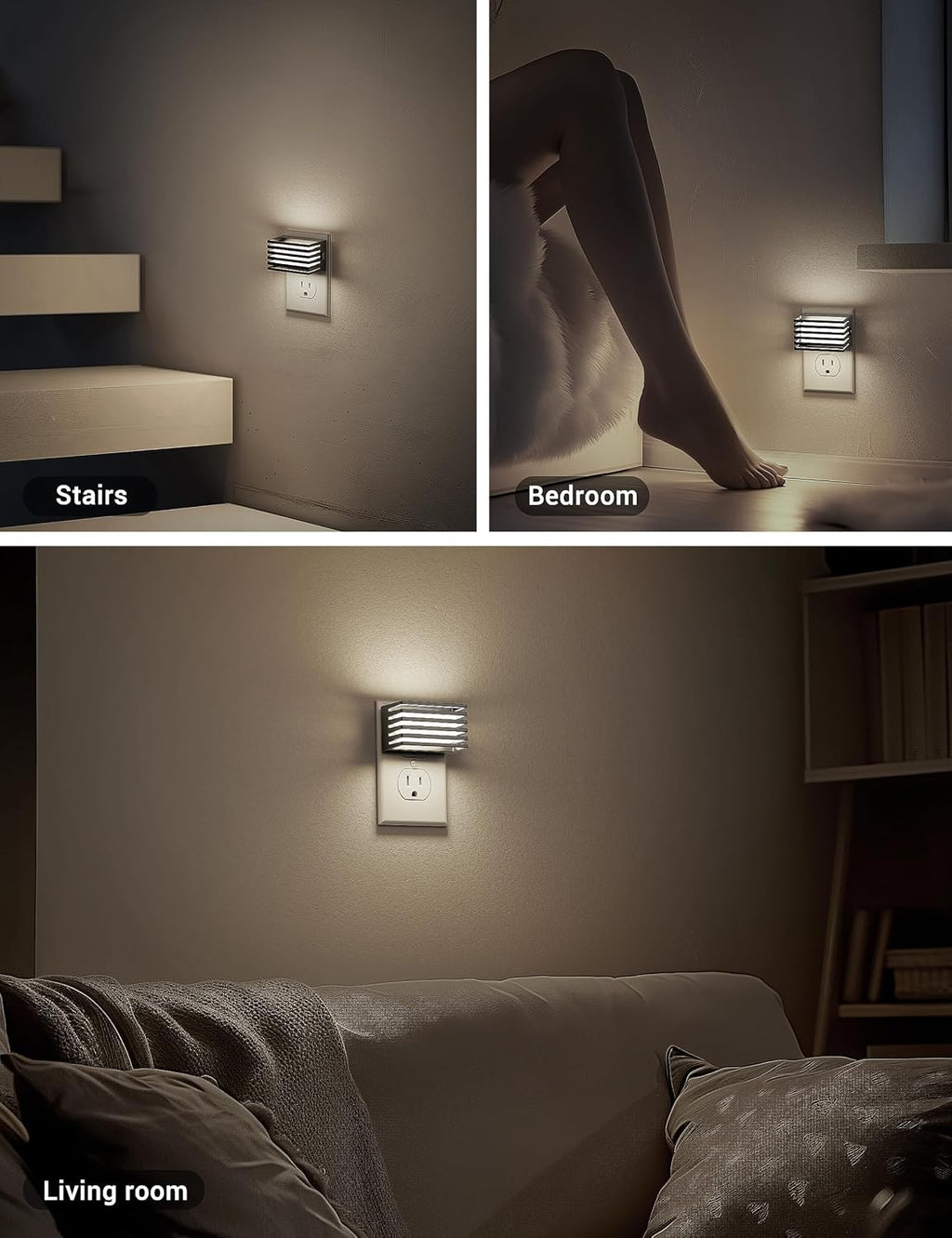 JandCase LED Night Light, [2 Pack] Night Lights Plug into Wall with Dusk to Dawn Sensor, Dimmable Plug in Night Light, Adjustable…
