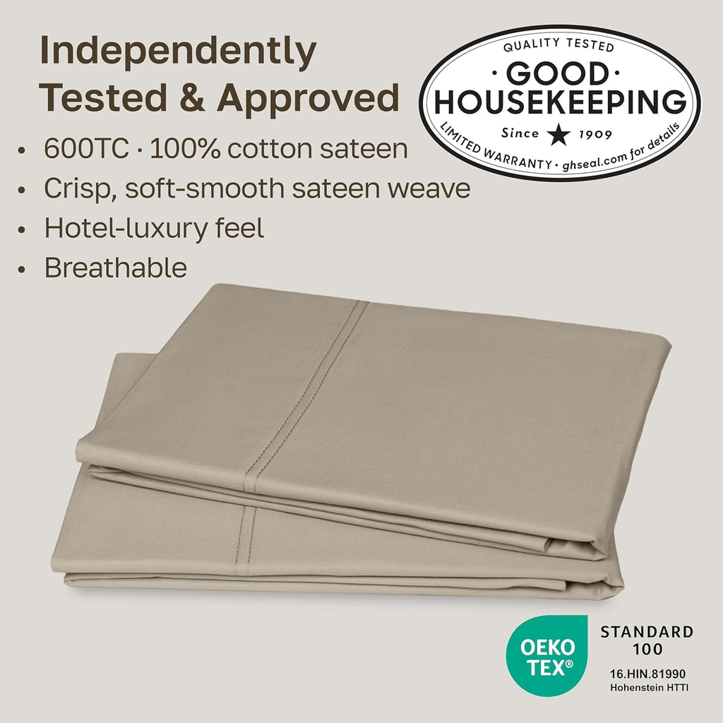CaliforniaDesignDen CALIFORNIA DESIGN DEN Luxuriously Soft Hotel Quality 600 Thread Count, 100% Cotton Set of 2 Cases, Crisp & Cool Pillow…