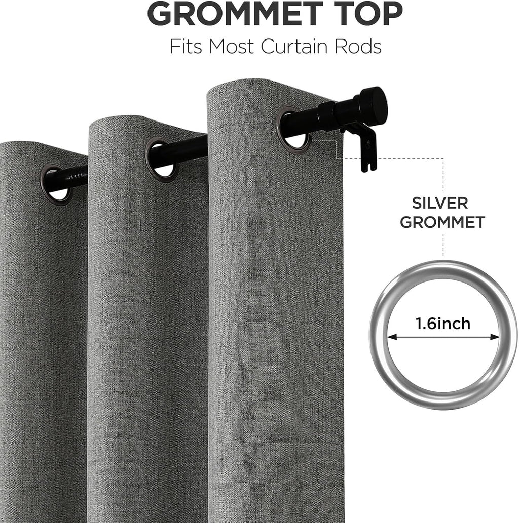Joydeco Blackout Curtains 90 Inches Long 2 Panels Burg, Room Darkening Curtains for Bedroom, 100% Black Out Textured Thermal Drapes Privacy…