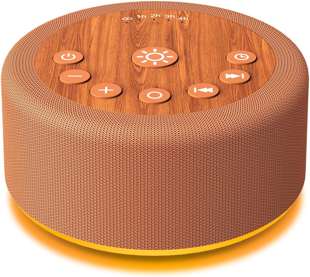 Hushingwhitenoisemachine Sleep Sound Machine White Noise Machine with 30 Non Looping Sounds 12 Night light Colors with 5 Timers 36 Adjustab…