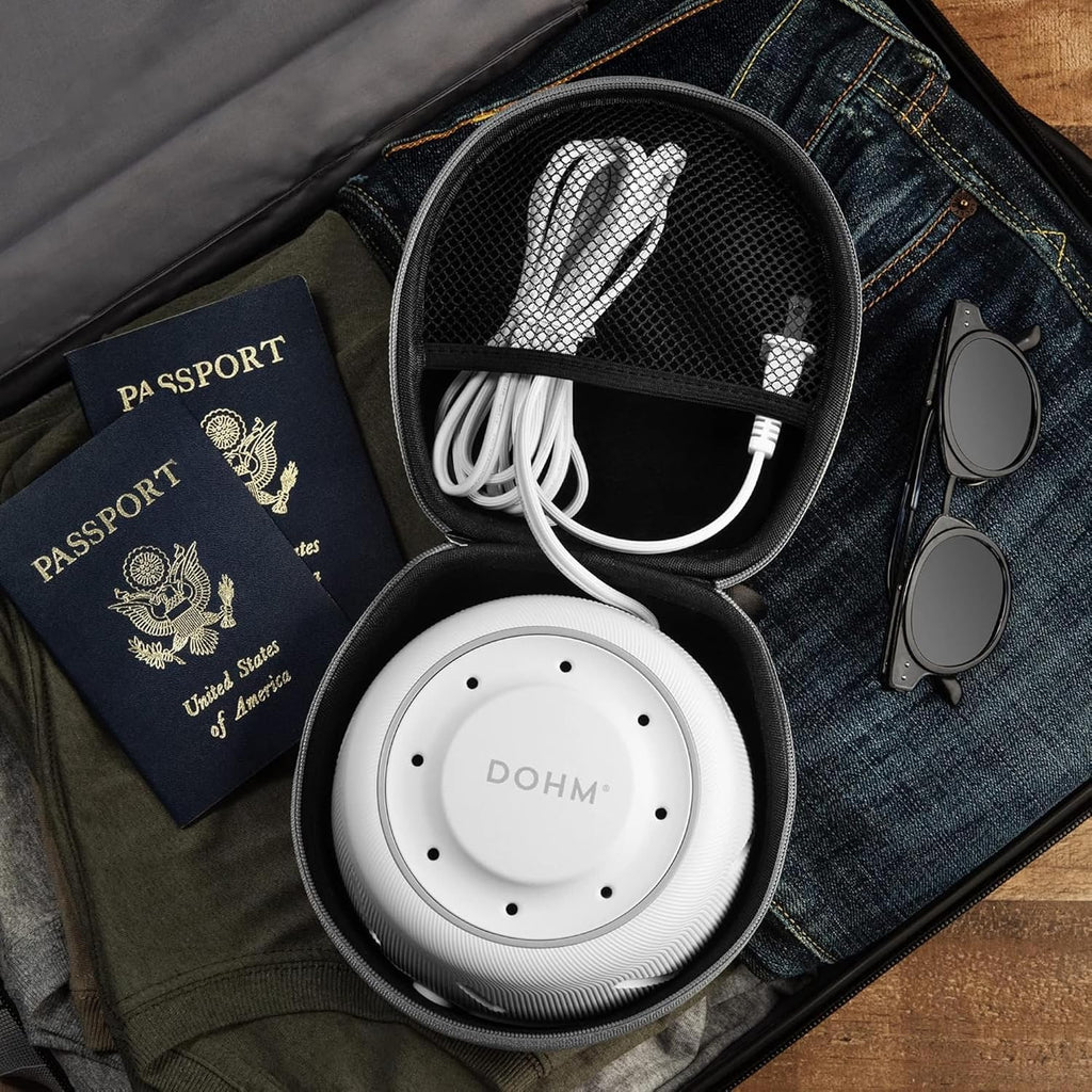 Yogasleep Dohm (White/Gray) & Travel Case (2 Piece Set) The Original White Noise Machine with Natural Sound from a Real Fan, & No…
