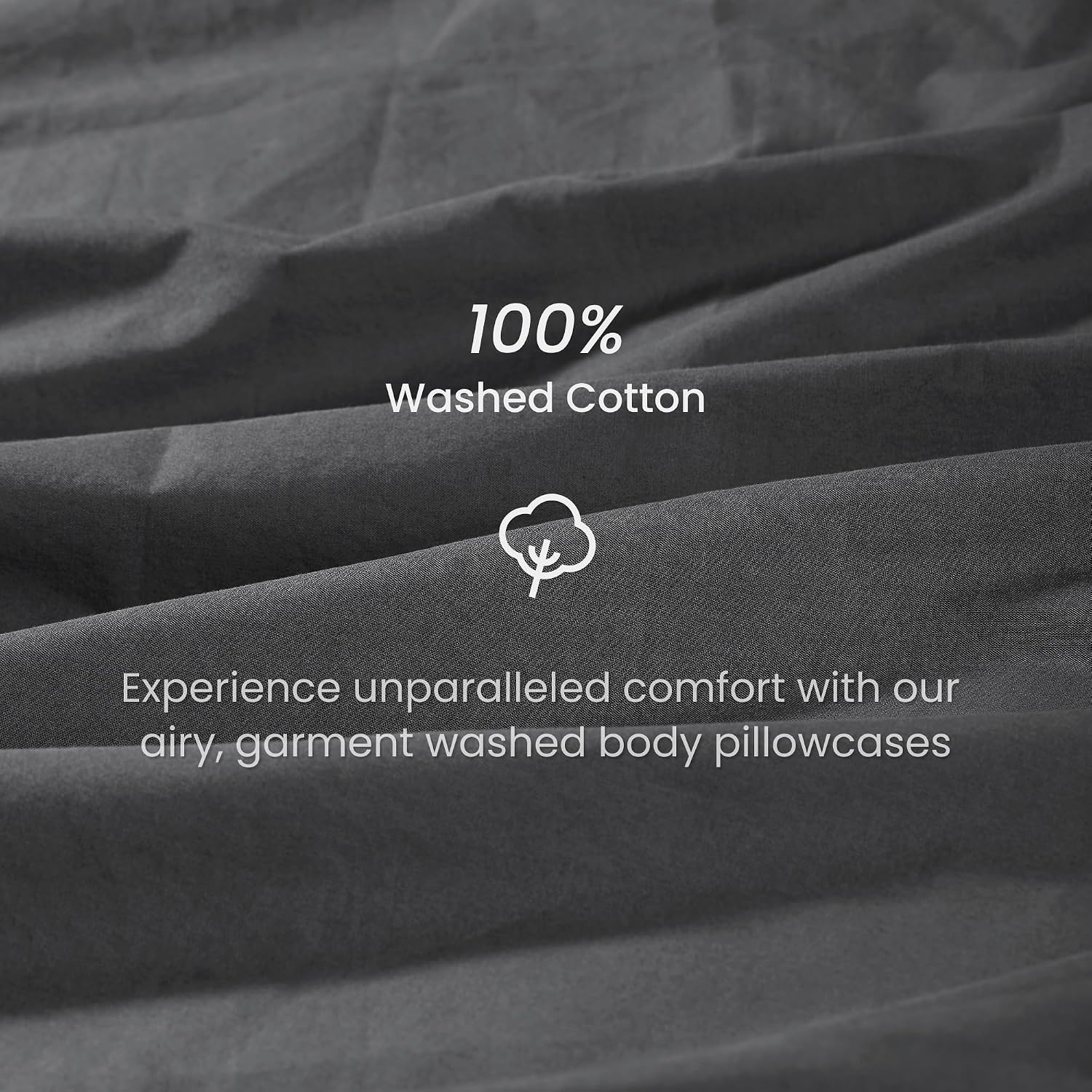 Bioweaves 100% Organic Washed Cotton Percale Weave Body Pillow Cover GOTS Certified Body Pillow Pillowcase – 21” x 54”, Castle Rock Cotton