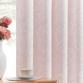 Beauoop Pink Floral Jacquard Blackout Curtains 96 Inches Long 2 Panels for Bedroom Living Room Chenille Flower Room Darkening Thermal…