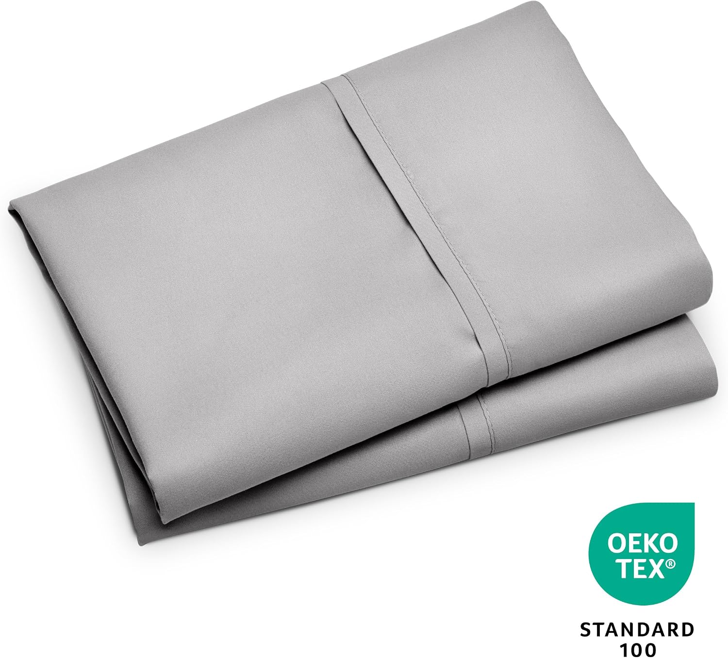 BareHome Bare Home Microfiber Pillow Cases - King Size Set of 2 - Cooling Pillowcases - Double Brushed - Light Grey Pillowcases 2 Pack - Ea…