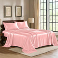 PureBedding Pure Bedding Satin Sheets Queen [4-Piece, Pink] Hotel Luxury Silky Bed Sheets - Extra Soft 1800 Microfiber Sheet Set, Wrinkle,…