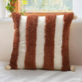 Loopuinhom Boho Pillow Covers 18X18 Inch Boho Tufted Linen Throw Pillow Covers Decorative Pompoms Cushion Cover Farmhouse Pillow Case for C…