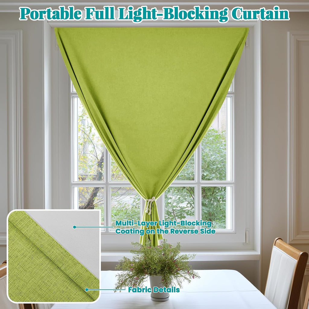 100% Self Adhesive Blackout Curtains- Stick on Curtains Shades Window Blinds Curtain No Rod Needed Easy to Hang Curtain, Use for Bedroom…