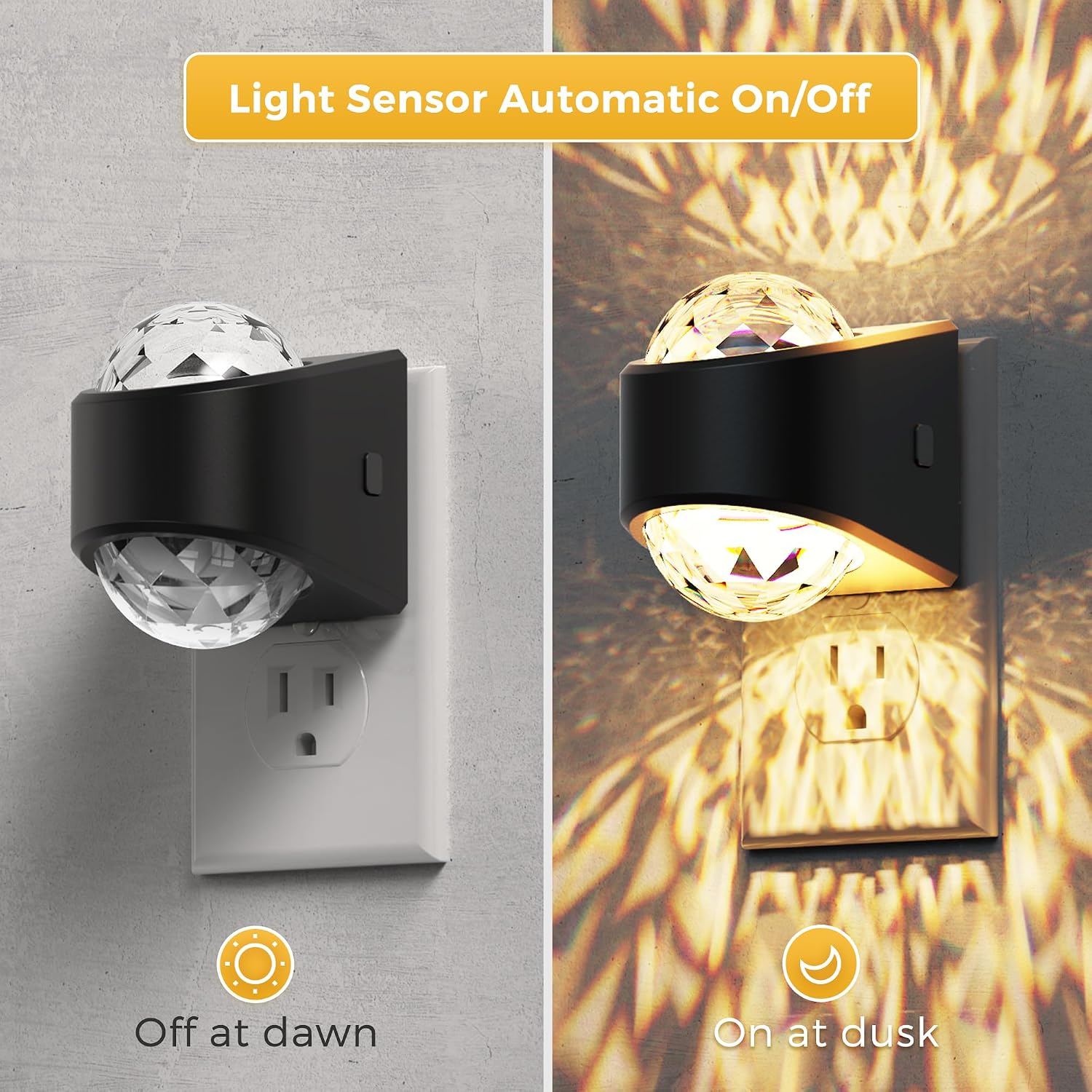 L LOHAS LED Night Lights Plug into Wall, Projector Night Light with Dusk to Dawn Sensor,1600K/3000K/5000K Adjustable, Nightlight for Kids…