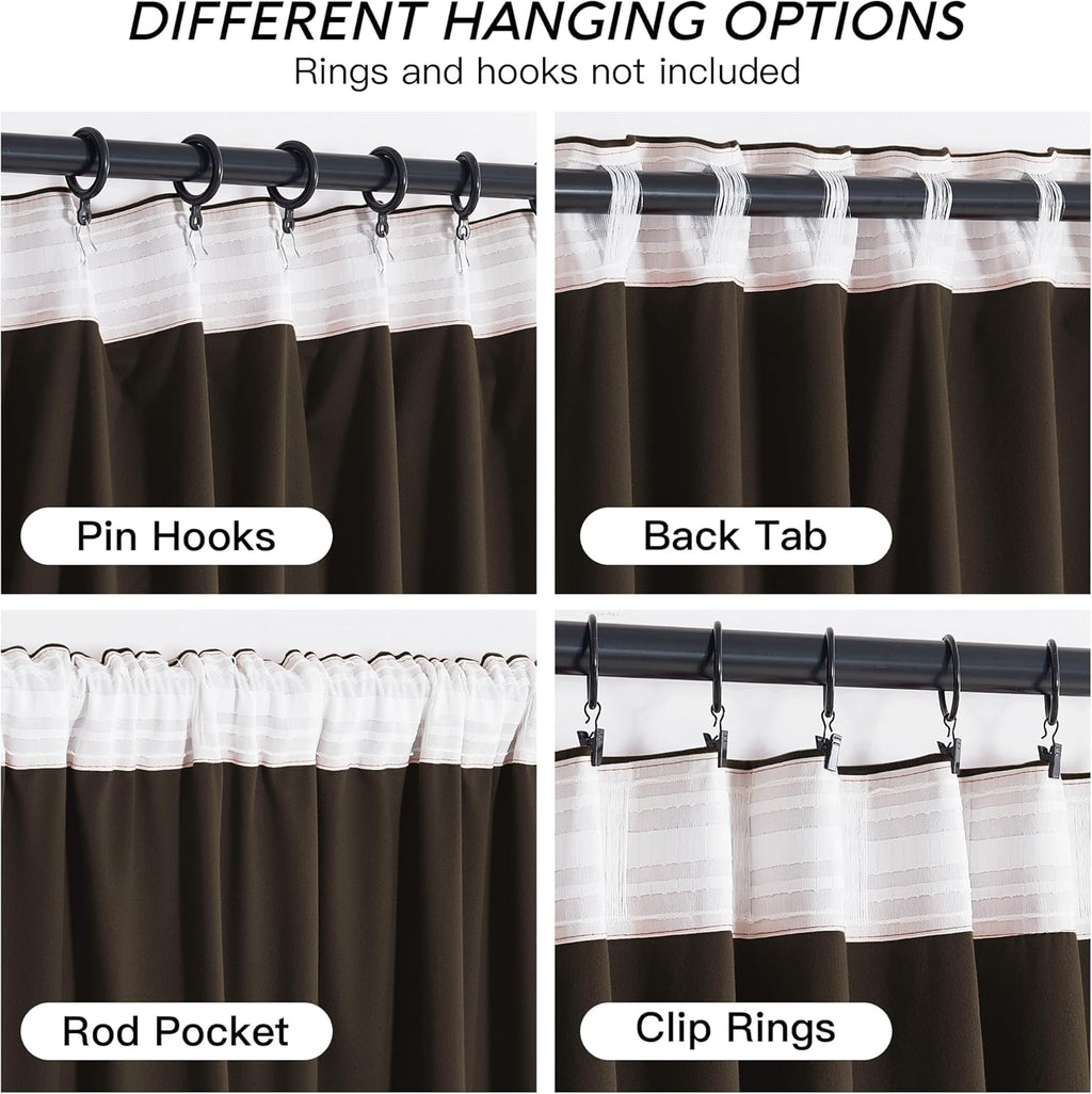 Rybhome RYB HOME Brown Velvet Curtains for Bedroom Living Room, Thermal Insulated Privacy UV Heat Blocking Luxurious Drapes for Nursery Din…