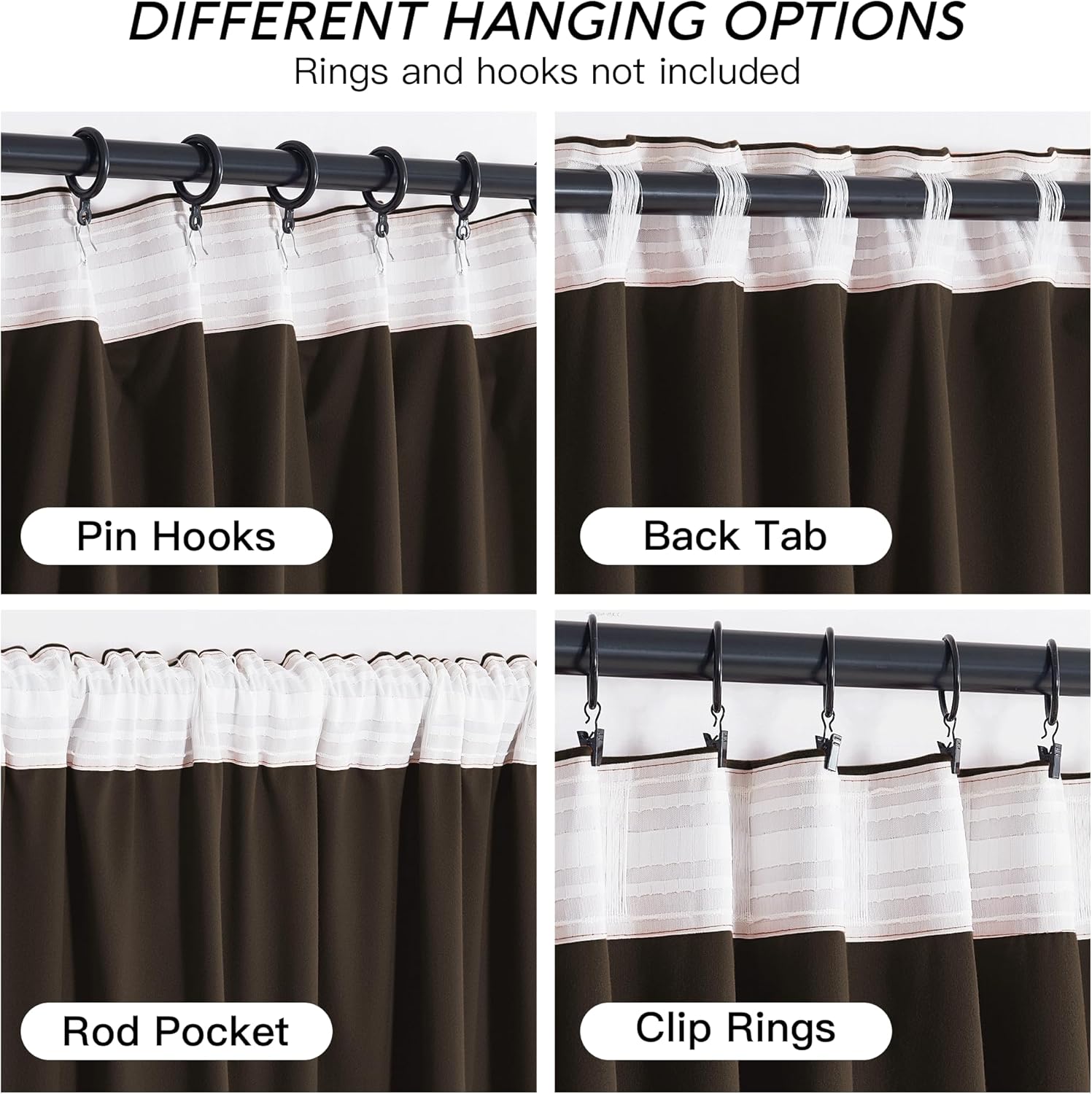 Rybhome RYB HOME Brown Velvet Curtains for Bedroom Living Room, Thermal Insulated Privacy UV Heat Blocking Luxurious Drapes for Nursery Din…